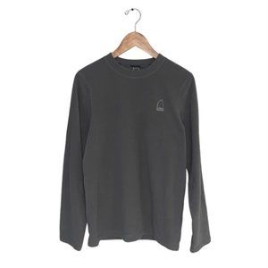 Sierra Designs Fleece Sweater Women’s Size Small Grey Khaki Long Sleeve Layering